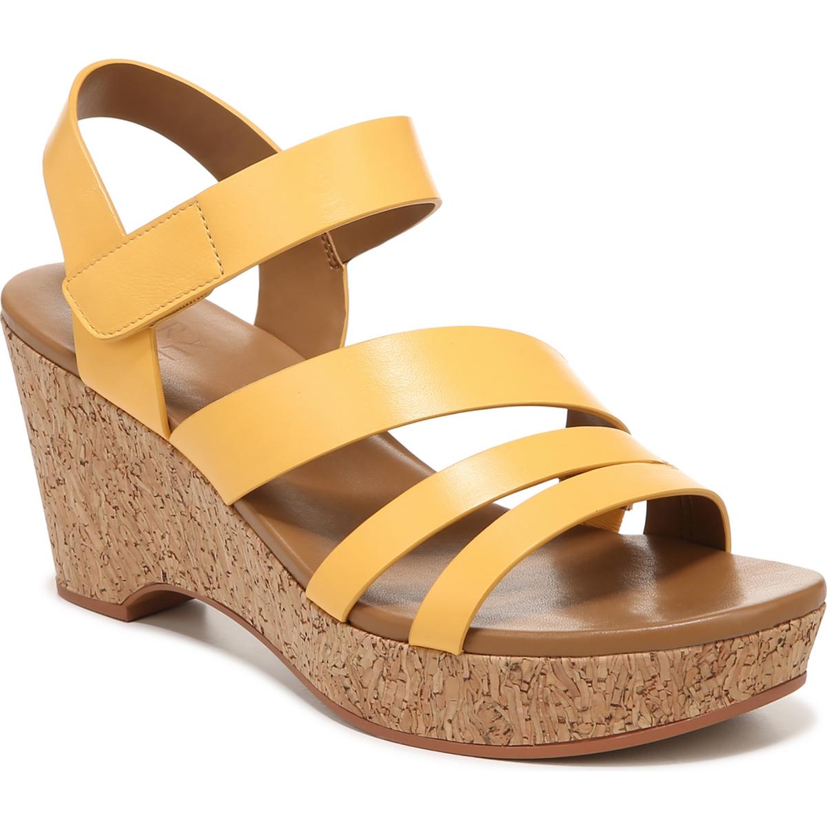 Cynthia Womens Leather Platform Wedge Sandals