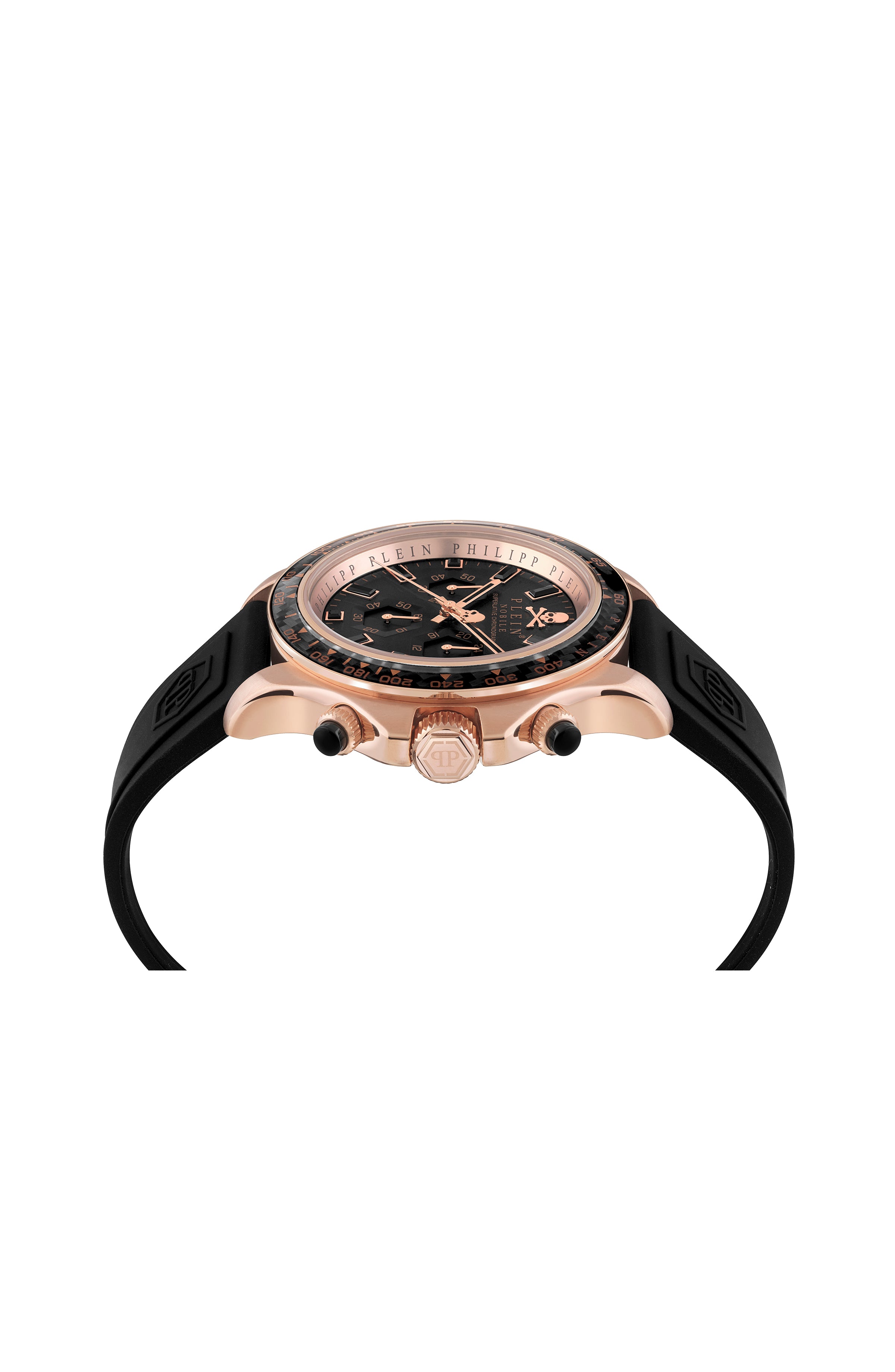 Philipp Plein Mens  IP Rose Gold 43mm Strap Fashion Watch