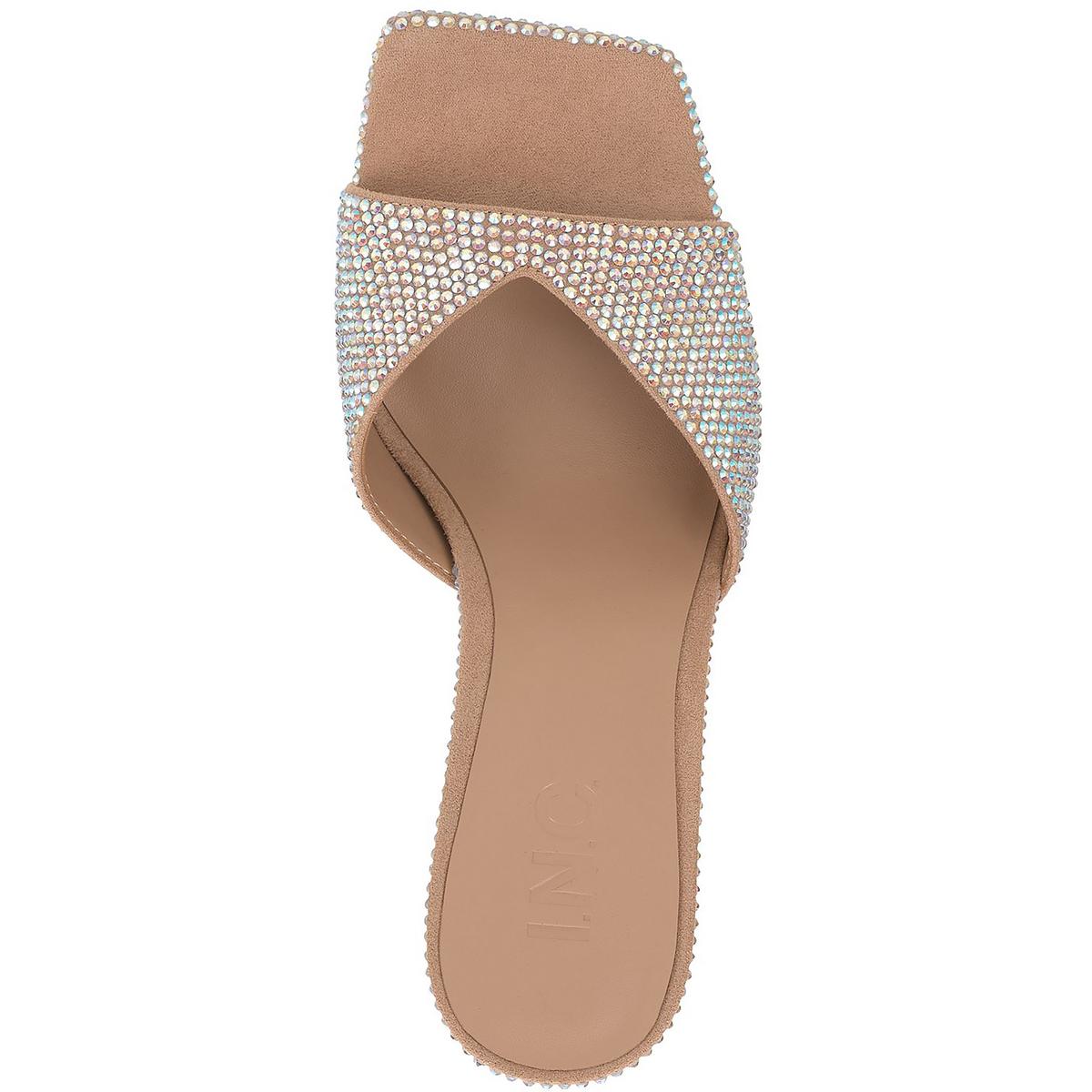 Belle Womens Embellished Square Toe Block Heel