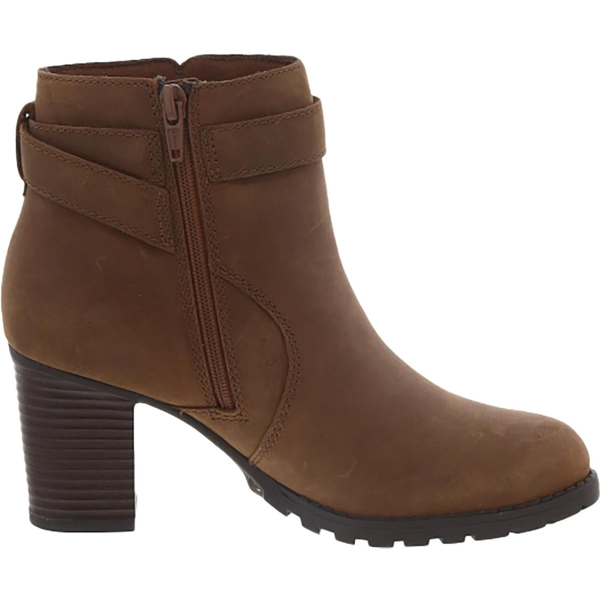 Verona Lark Womens Leather Zip Up Ankle Boots