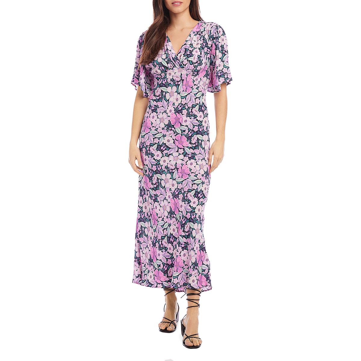 Womens Full Length V-Neck Maxi Dress