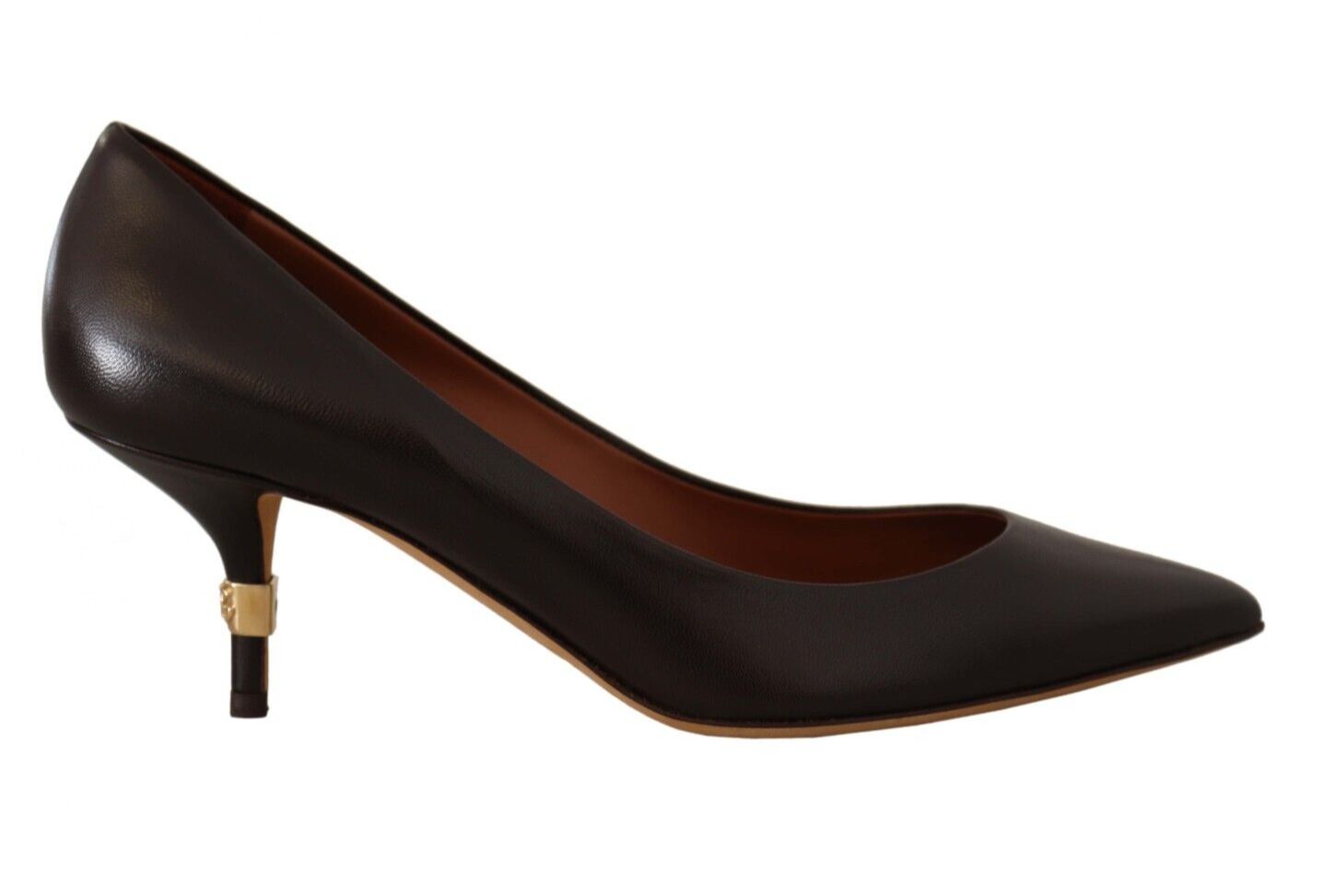 Dolce & Gabbana Elegant Brown Leather Heels Women's Pumps