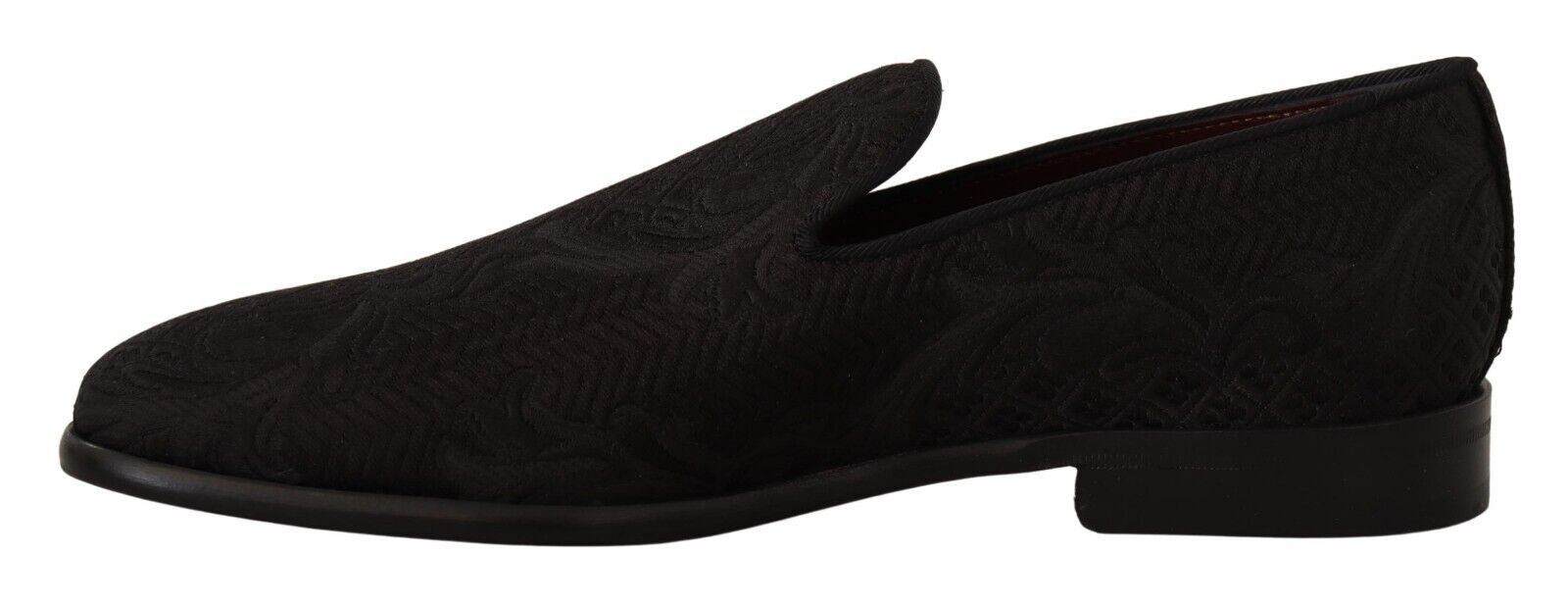 Dolce & Gabbana Black Floral Brocade Men's Slippers