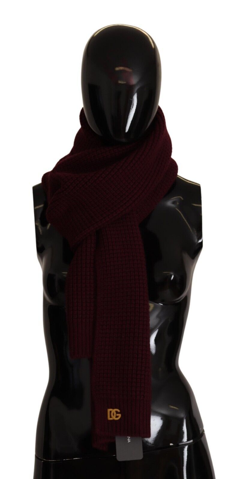 Dolce & Gabbana Elegant Cashmere Knit Scarf in Dark Women's Red