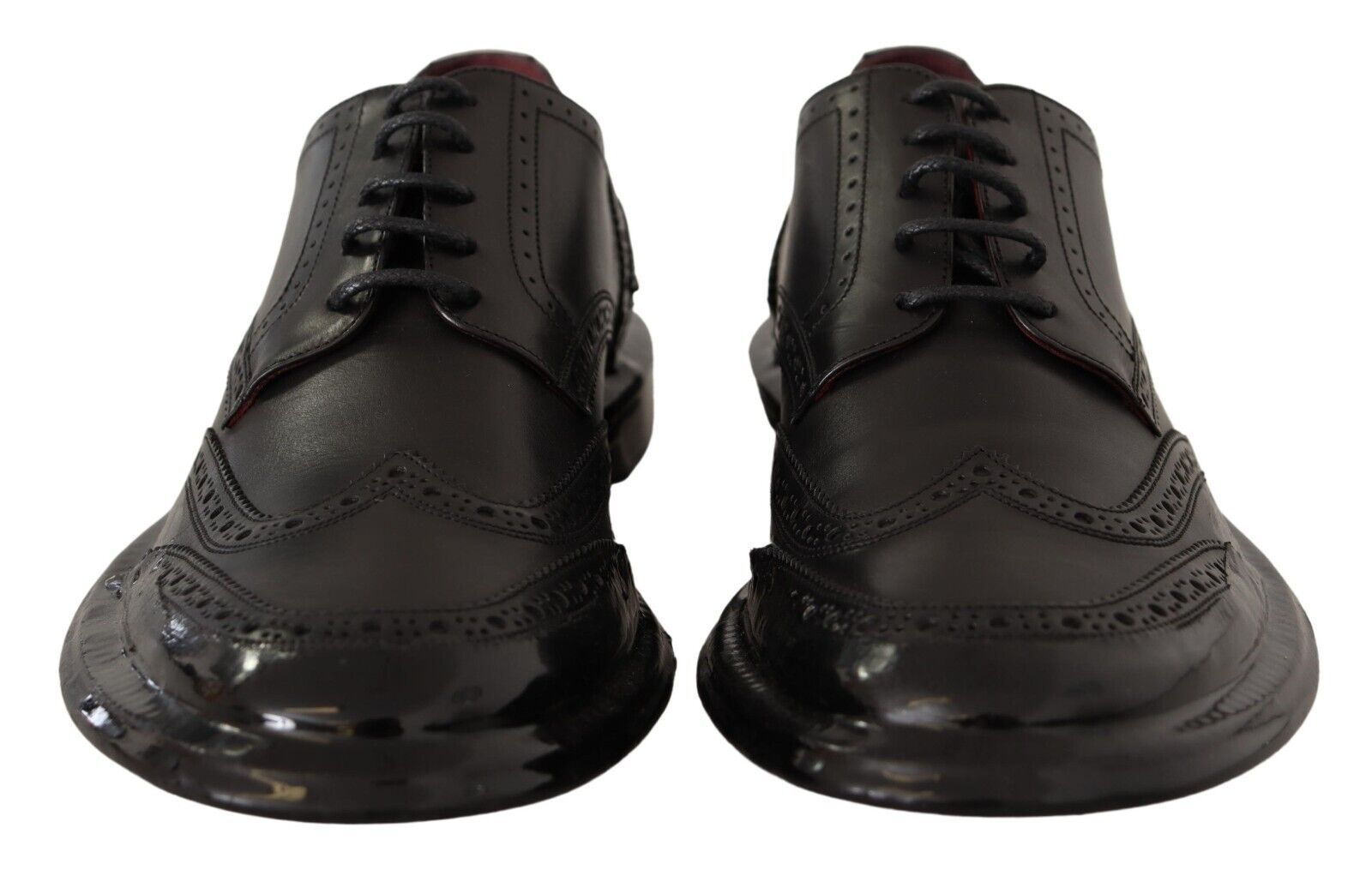 Dolce & Gabbana Elegant Calfskin Derby Oxford Men's Wingtips