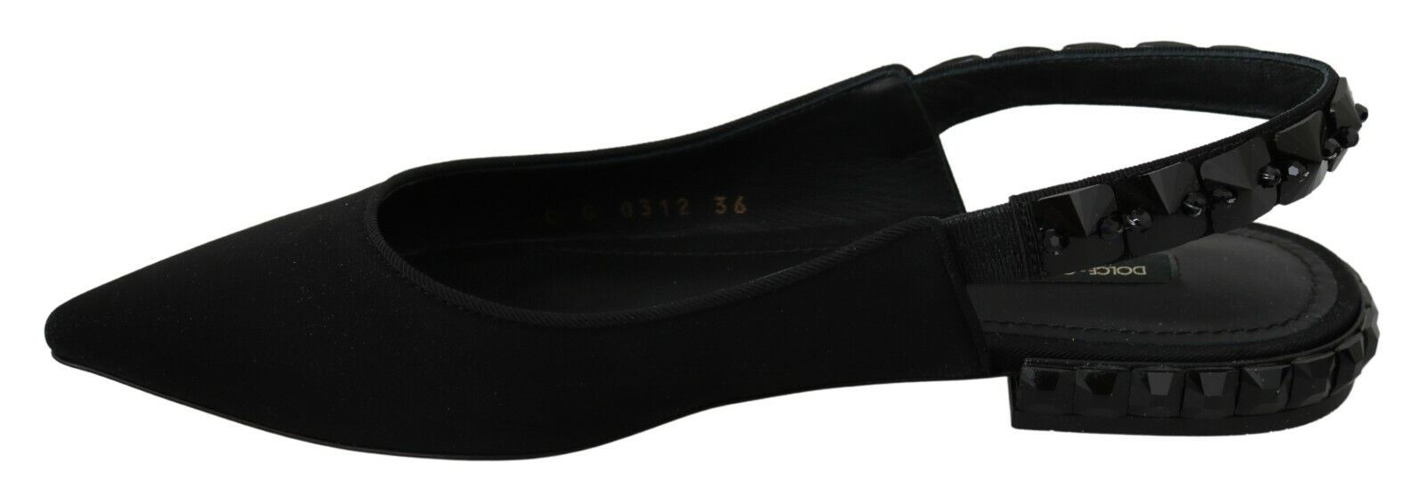 Dolce & Gabbana Elegant Silk Blend Slingback Flats with Women's Crystals