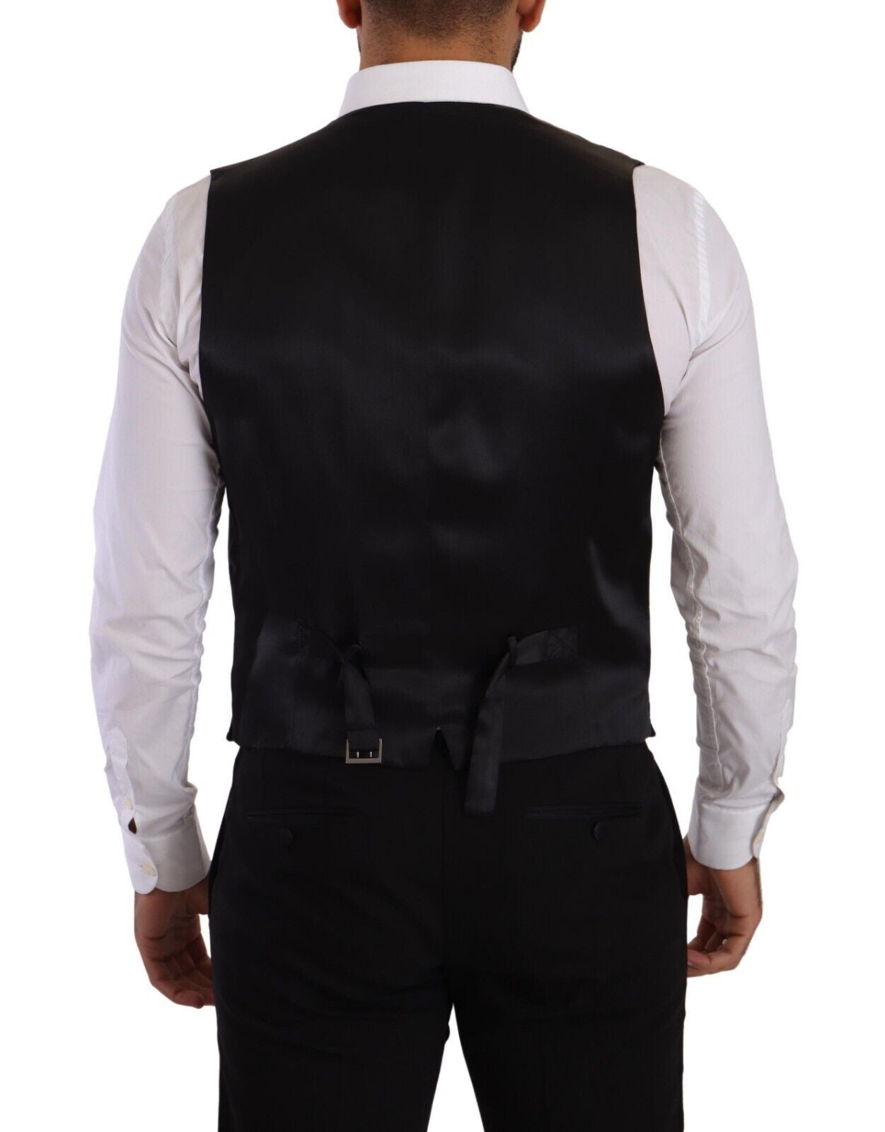 Dolce & Gabbana Gray Velvet Cotton Slim Fit Waistcoat Men's Vest5