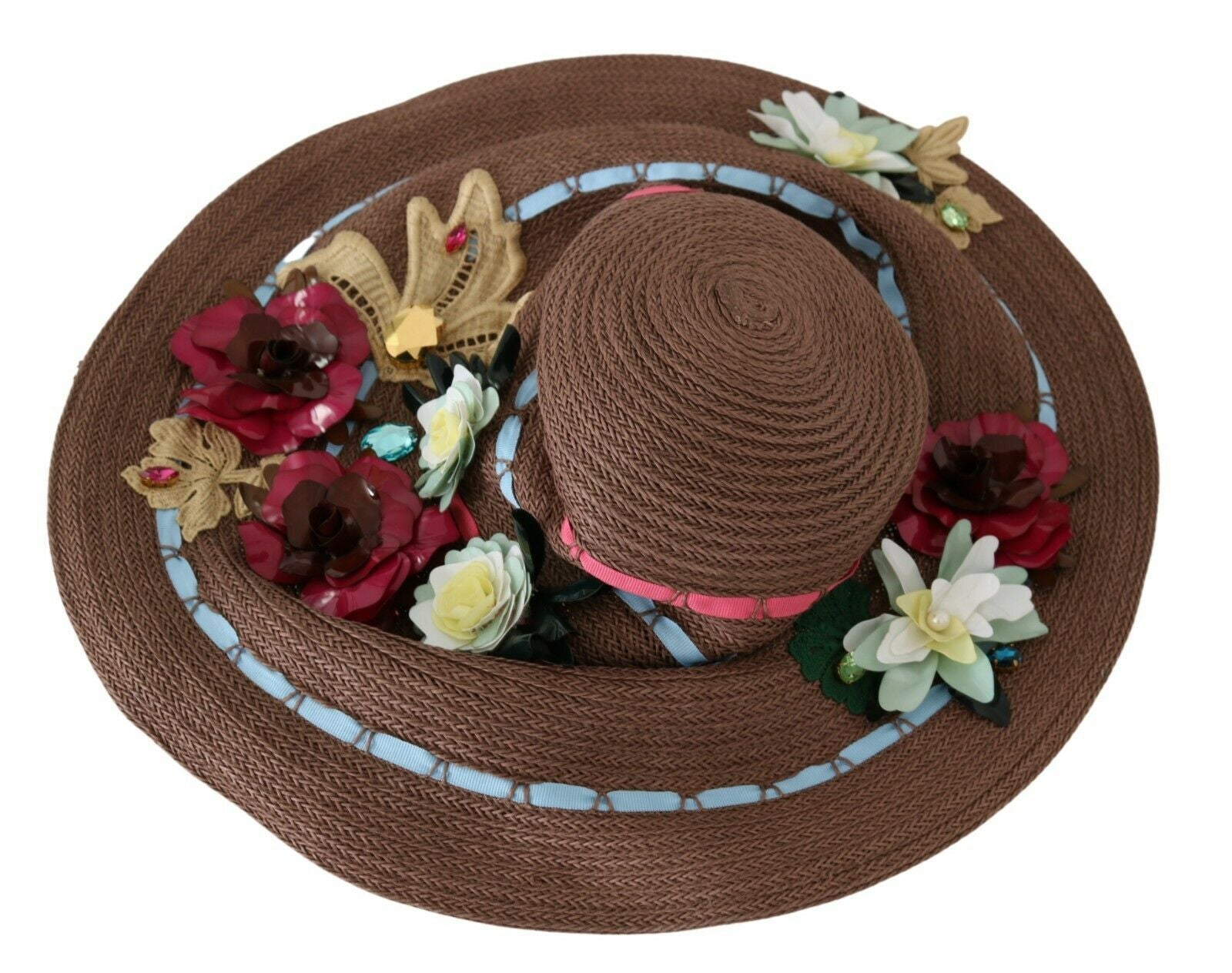 Dolce & Gabbana Elegant Floppy Floral Wide Brim Women's Hat