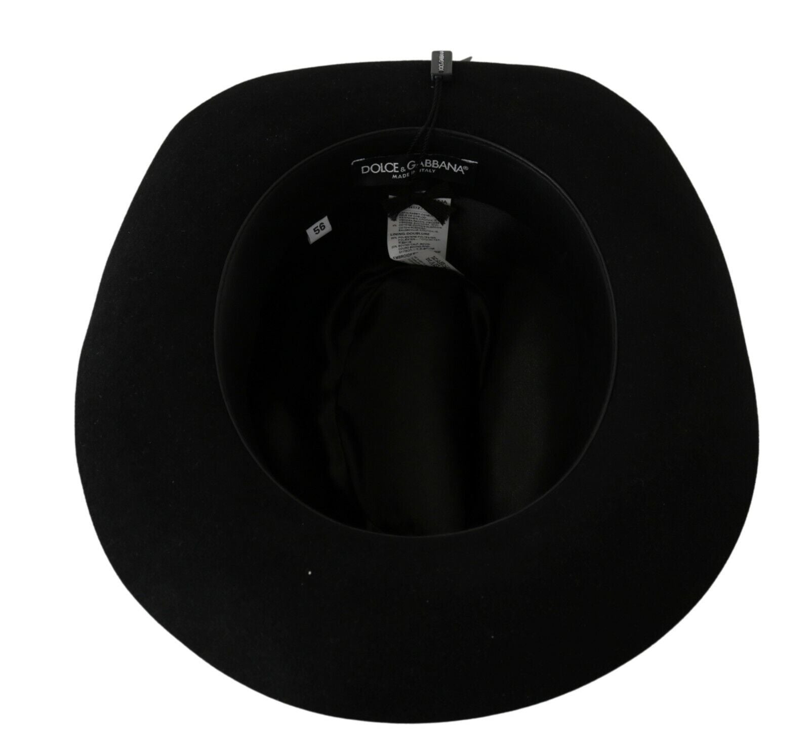 Dolce & Gabbana Elegant Black Lapin Wide Brim Panama Women's Hat21