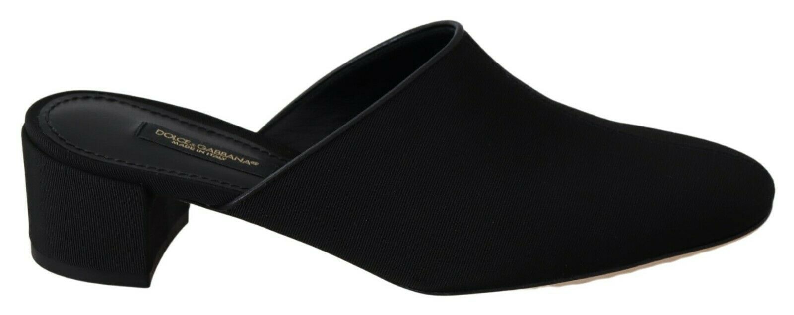 Dolce & Gabbana Chic Black Grosgrain Slide Women's Sandals