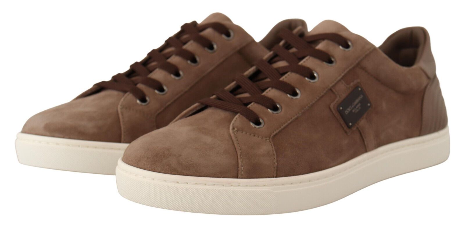 Dolce & Gabbana Elegant Brown Leather Sneakers for Men's Men