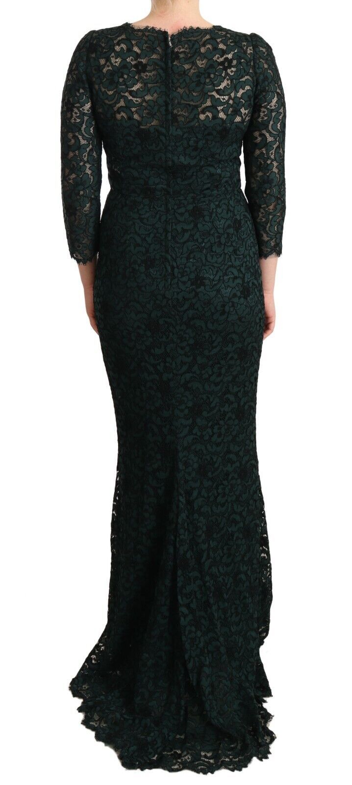 Dolce & Gabbana Elegant Lace Floor-Length V-Neck Women's Dress