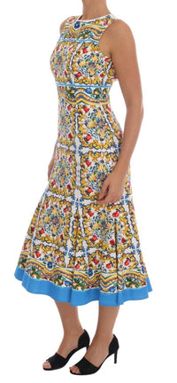 Dolce & Gabbana Majolica Print Midi Sheath Women's Dress3