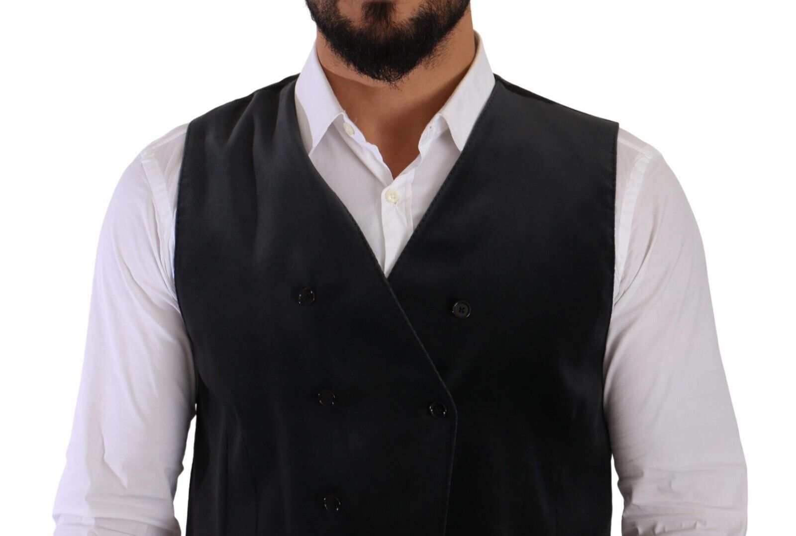 Dolce & Gabbana Gray Velvet Cotton Slim Fit Waistcoat Men's Vest8