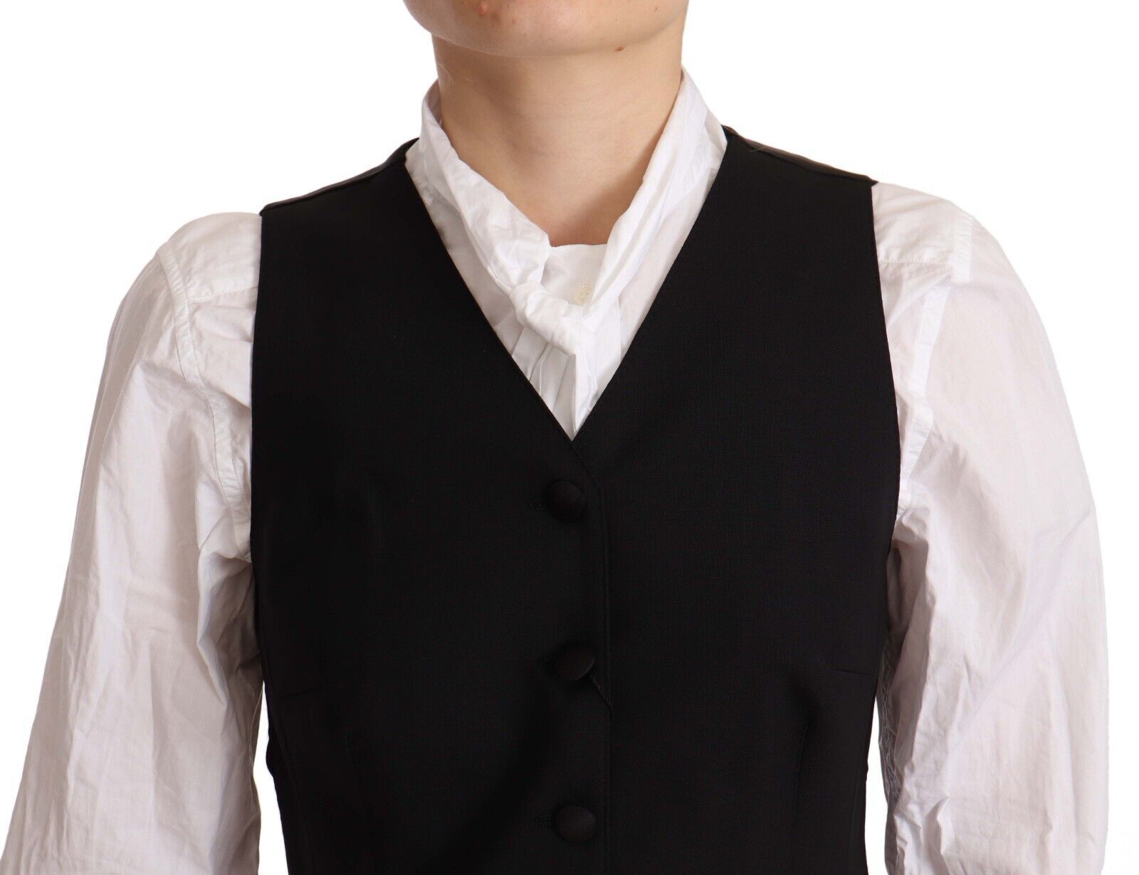 Dolce & Gabbana Elegant Black Wool Blend Women's Waistcoat