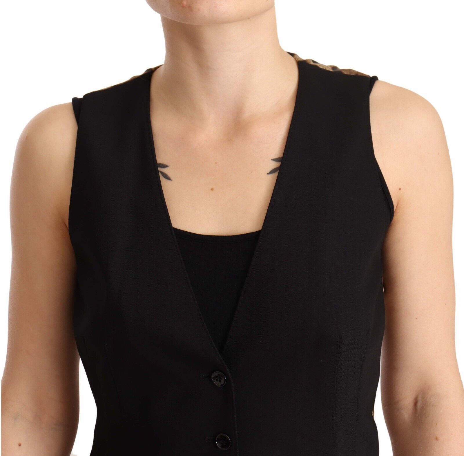 Dolce & Gabbana Elegant Black Wool Blend Women's Waistcoat