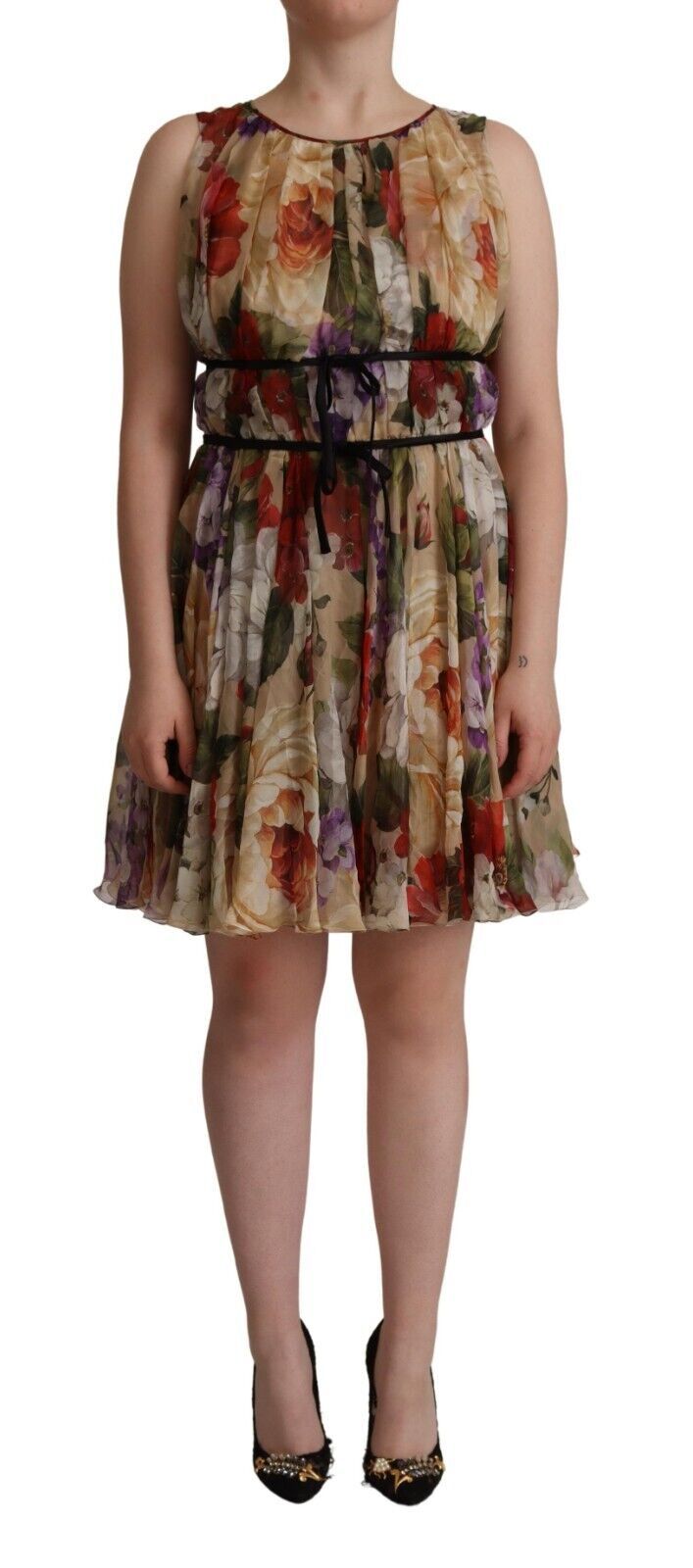 Dolce & Gabbana Elegant Floral Print Silk Mini Women's Dress2