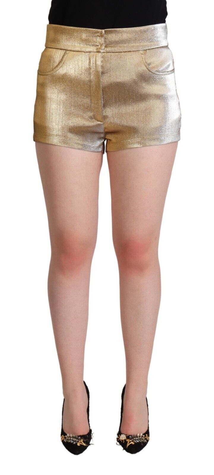 Dolce & Gabbana Elegant Metallic Gold Hot Women's Pants