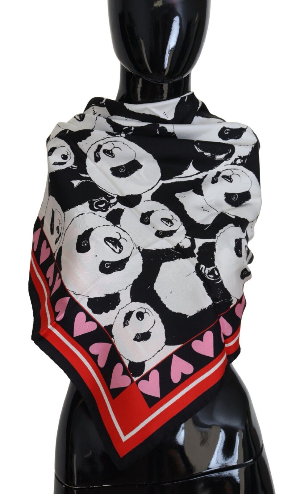 Dolce & Gabbana Elegant Panda Print Silk Men's Scarf