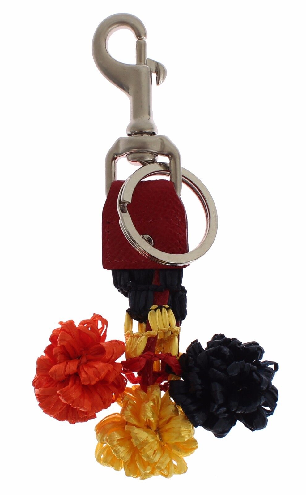 Dolce & Gabbana Multicolor Sicily Raffia Leather Women's Keychain