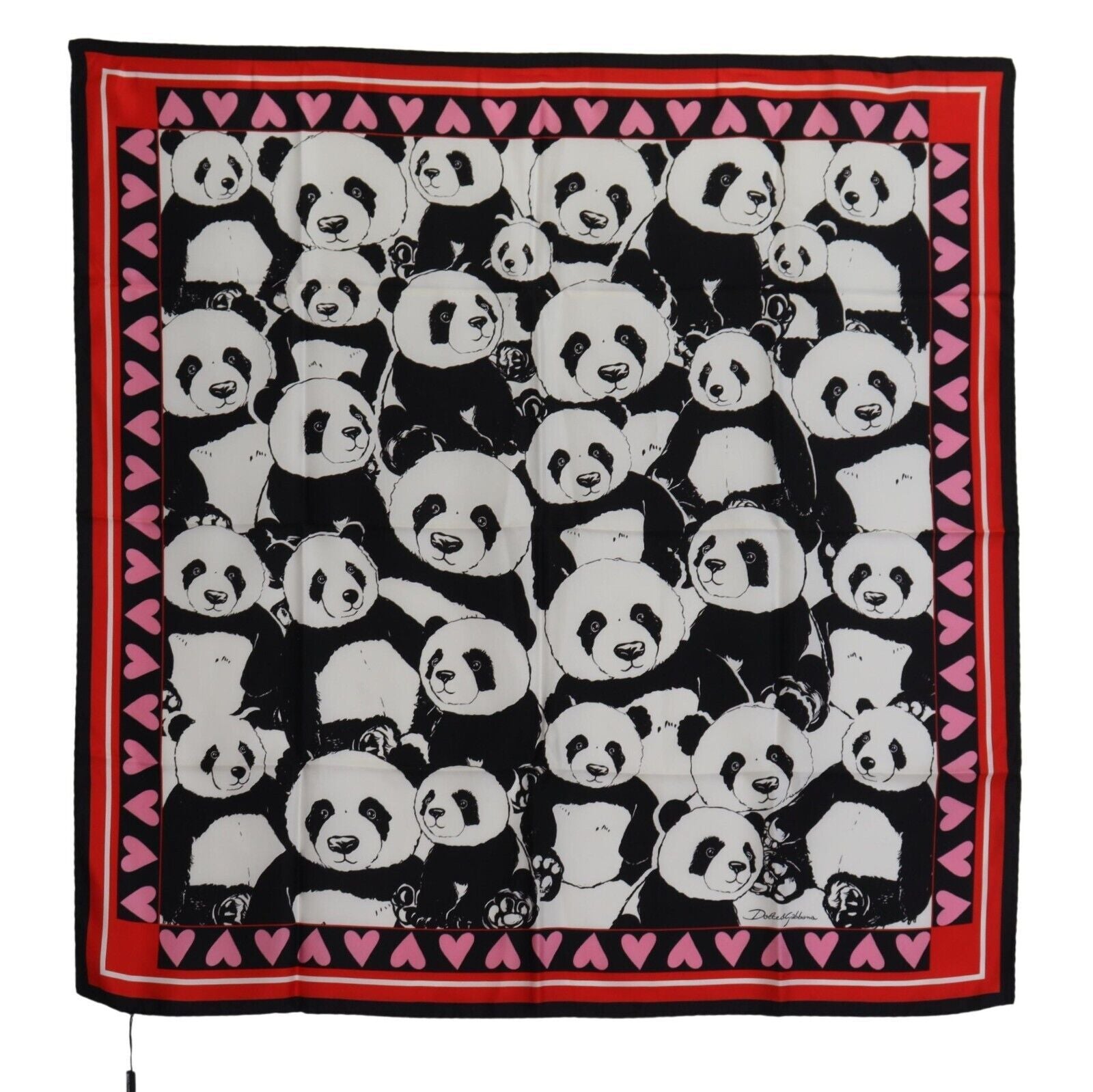 Dolce & Gabbana Elegant Panda Print Silk Men's Scarf