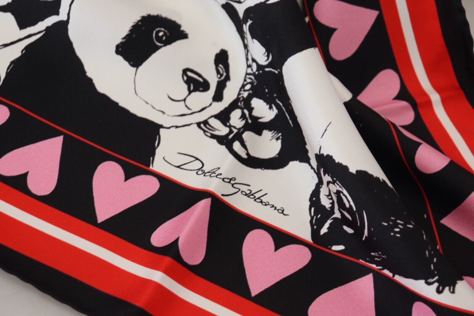 Dolce & Gabbana Elegant Panda Print Silk Men's Scarf