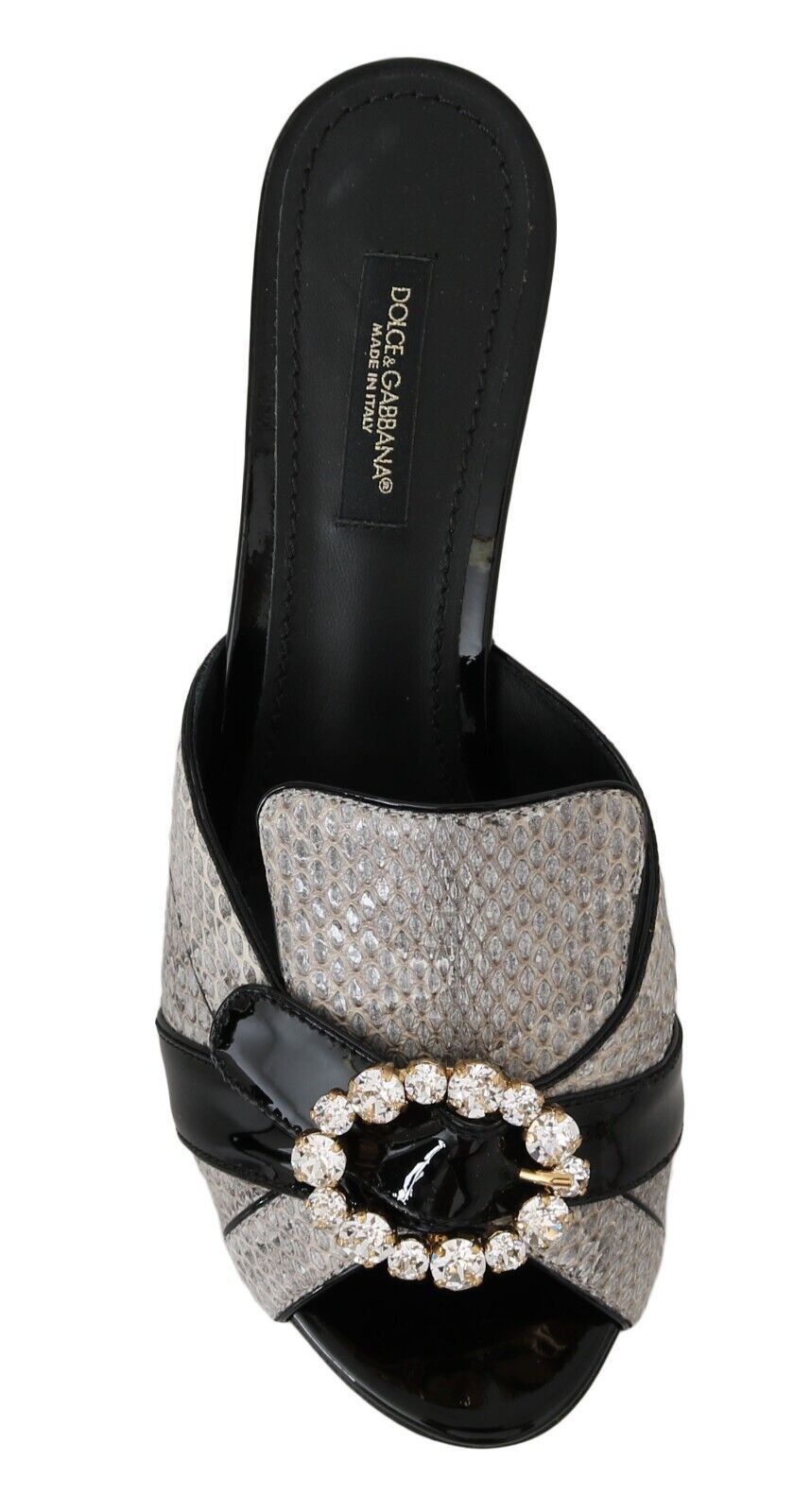 Dolce & Gabbana Crystal-Embellished Exotic Leather Women's Sandals