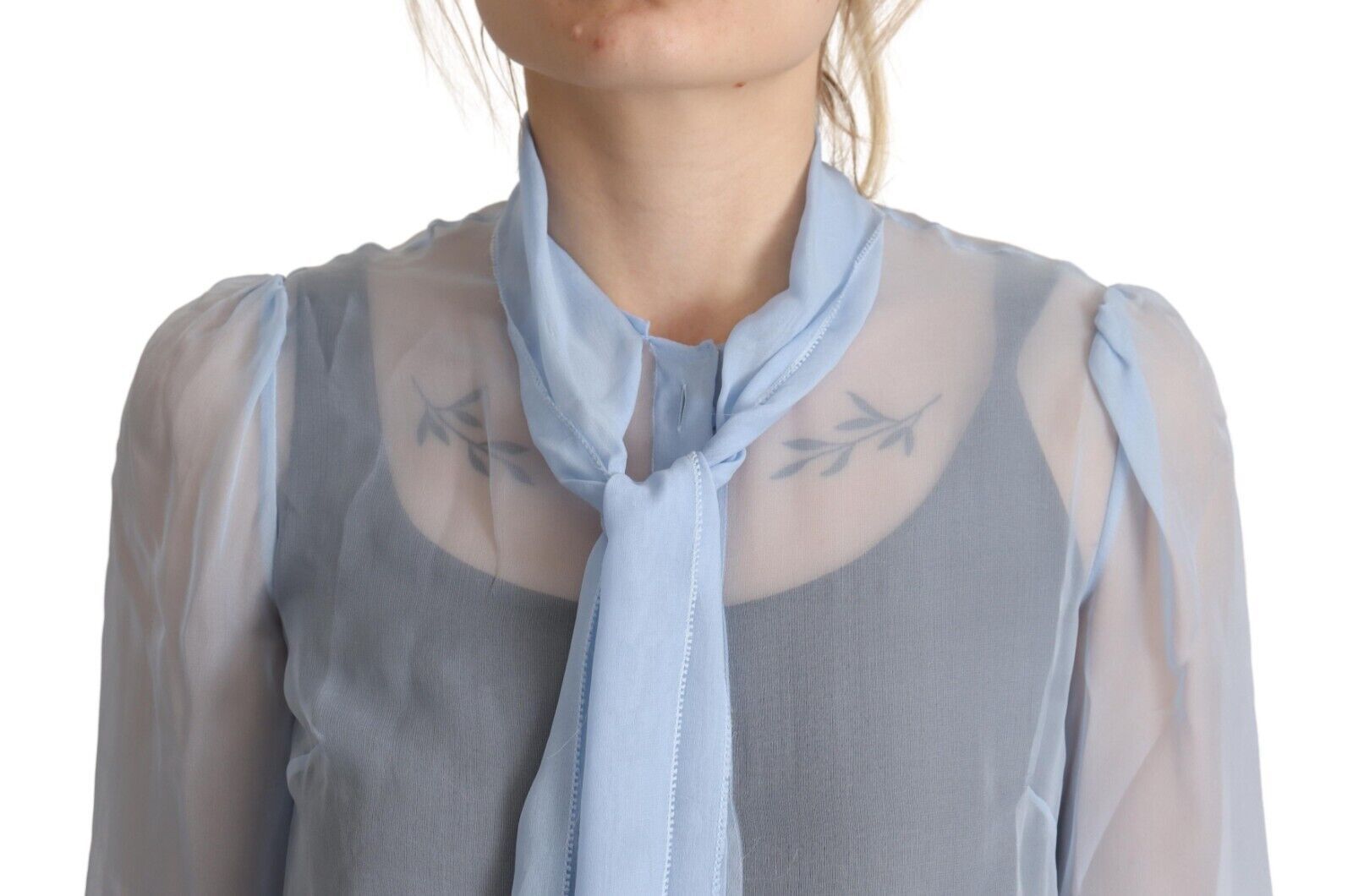 Dolce & Gabbana Elegant Silk Ascot Collar Women's Blouse