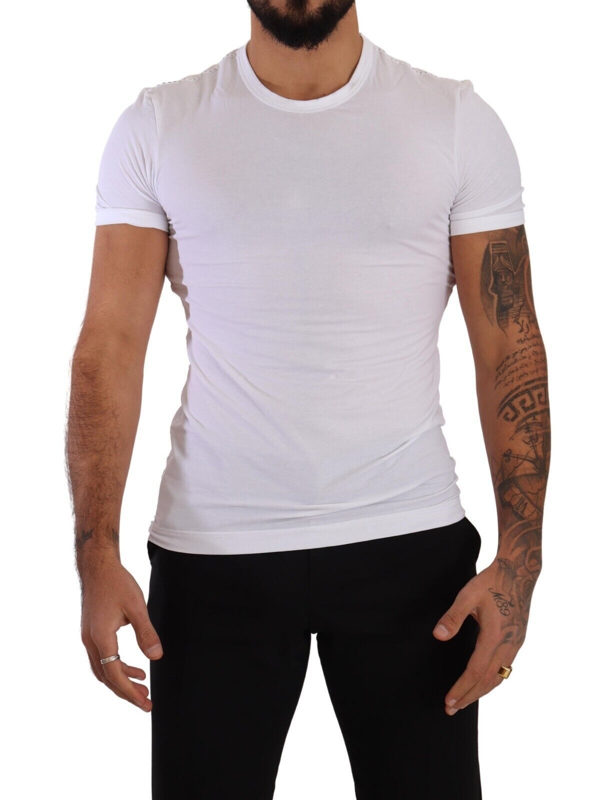 Dolce & Gabbana White Round Neck Cotton Stretch T-shirt Men's Underwear2