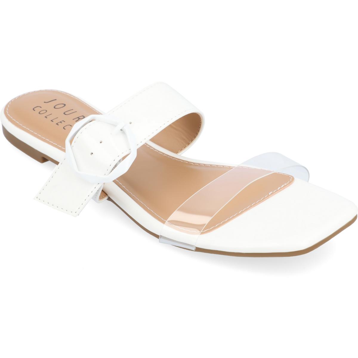 JEYSHA Womens Transparent Cushioned Footbed Slide Sandals