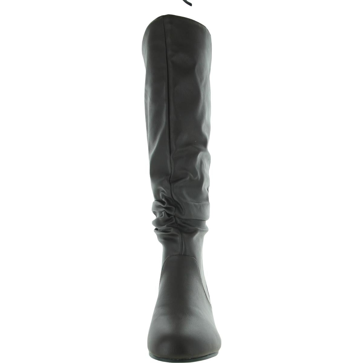 Womens Wide Calf Slouchy Mid-Calf Boots