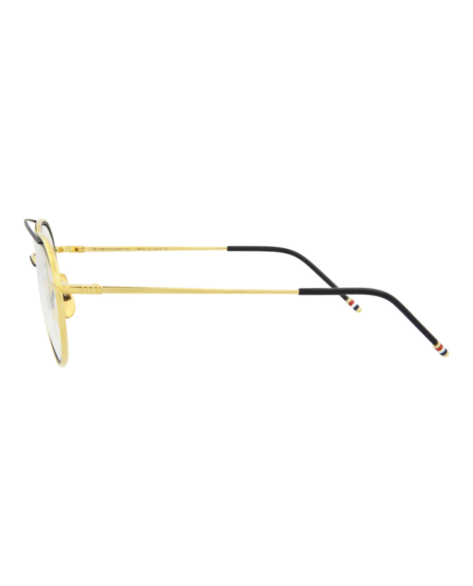 Thom Browne Unisex Aviator Navy/Yellow Gold Transparent Fashion Designer Eyewear