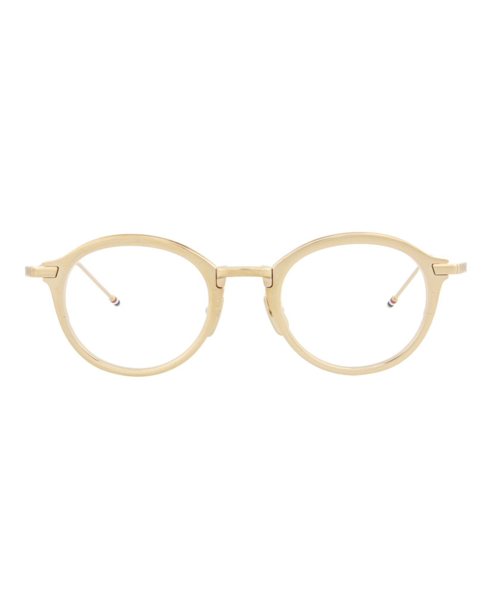 Thom Browne Unisex Round/Oval White Gold Transparent Fashion Designer Eyewear