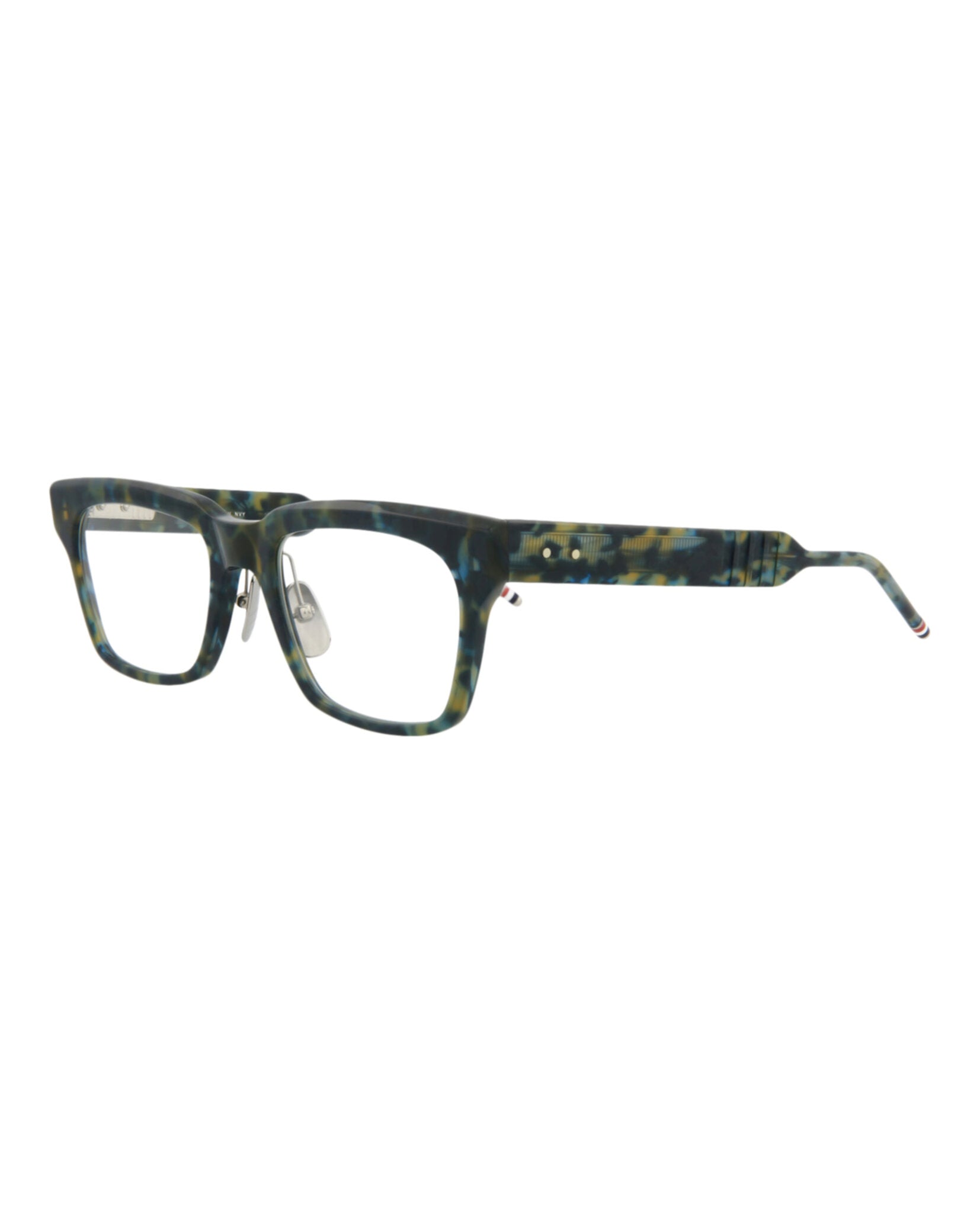 Thom Browne Unisex Square/Rectangle Navy Tortoise Transparent Fashion Designer Eyewear