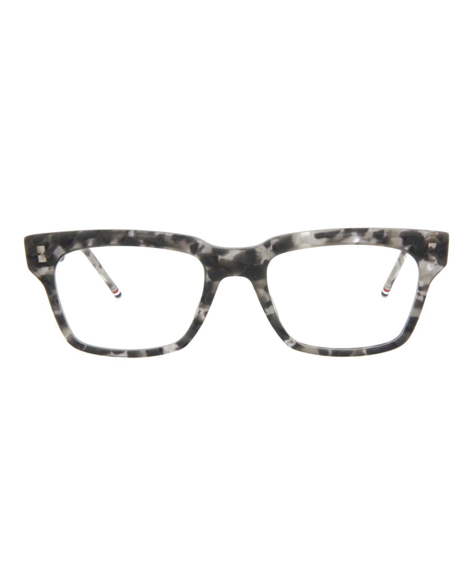 Thom Browne Unisex Square/Rectangle Grey Tortoise Fashion Designer Eyewear