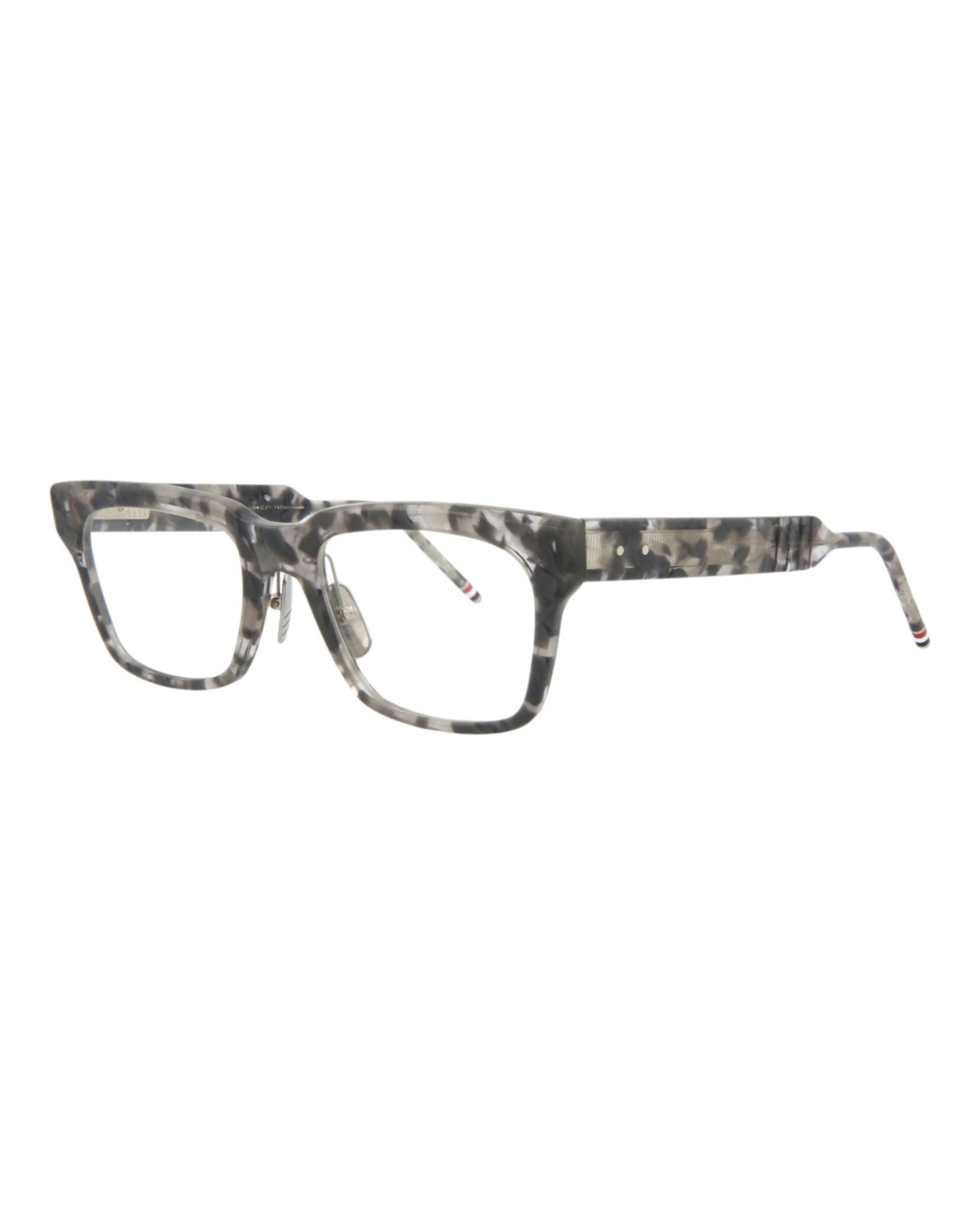 Thom Browne Unisex Square/Rectangle Grey Tortoise Transparent Fashion Designer Eyewear