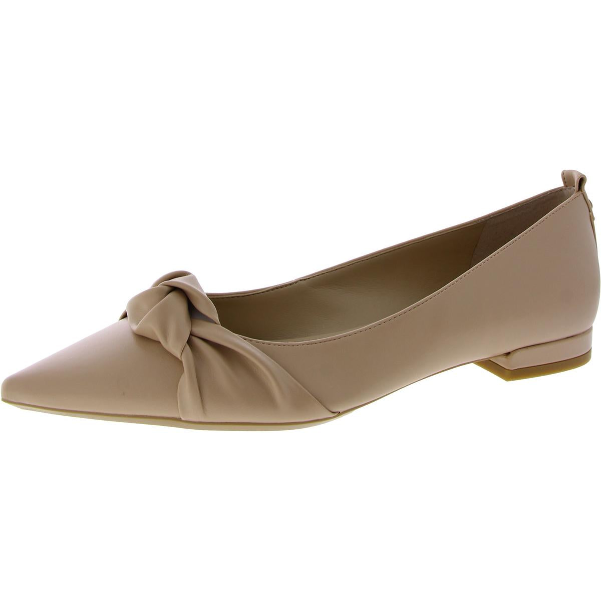 Kendy Womens Faux Leather Slip-On Ballet Flats