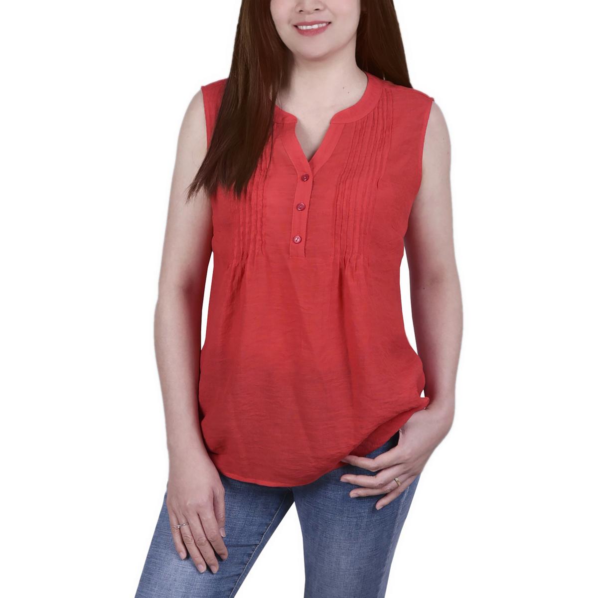 Womens Split Neck Sleeveless Henley