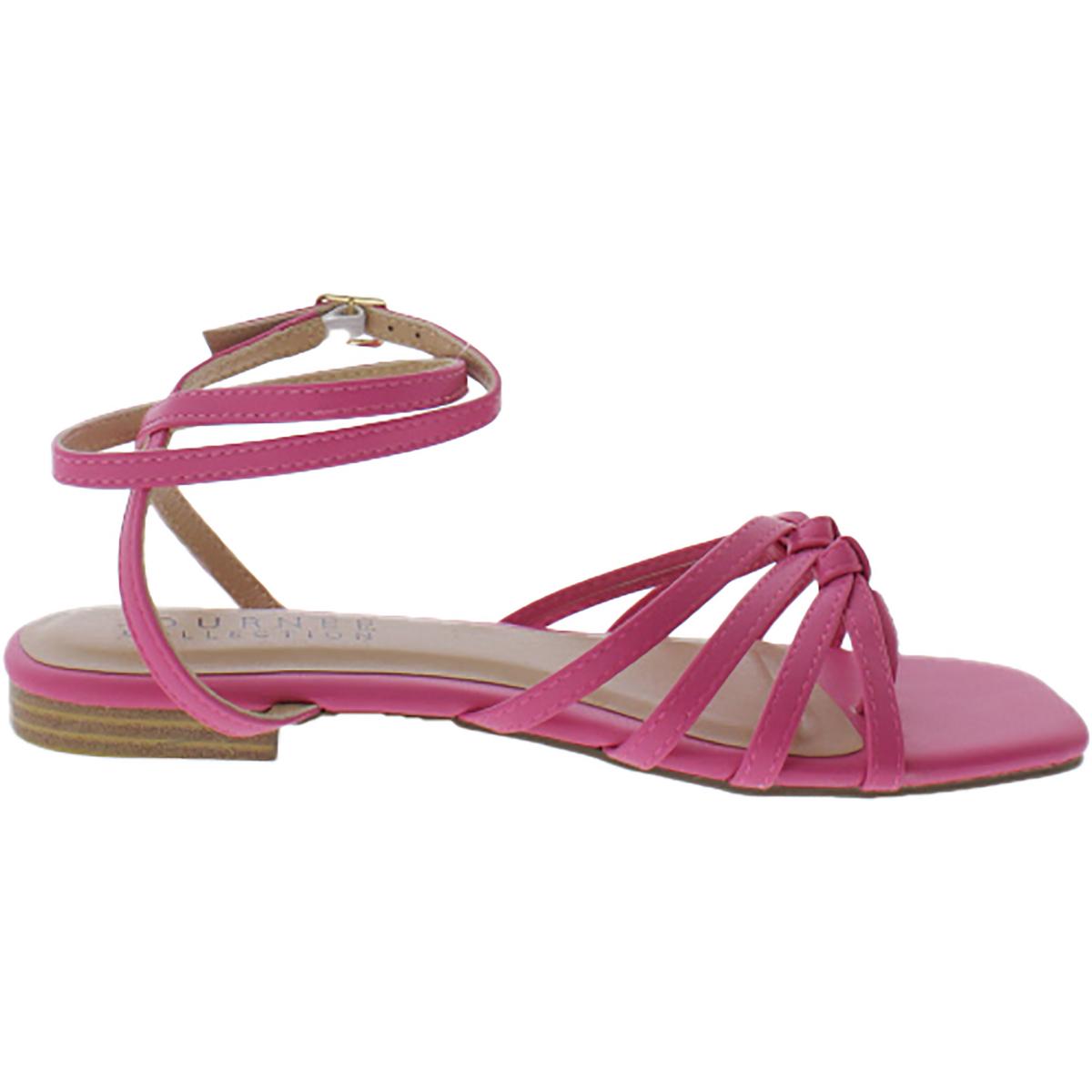 Womens Faux Leather Strappy Sandals