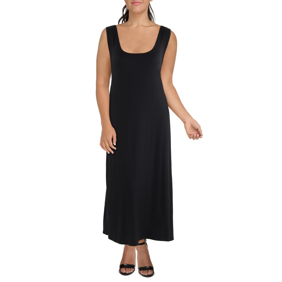 Plus Womens Scoop Neck Long Maxi Dress