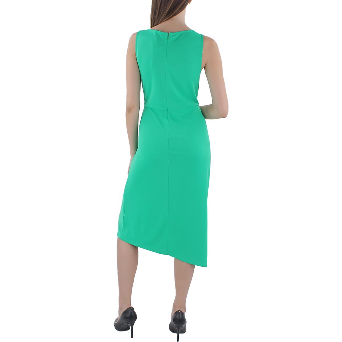 Womens Twist Front Slit Wear To Work Dress