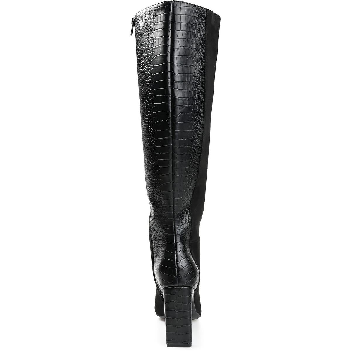 Elisabeth Womens Faux Leather Embossed Knee-High Boots