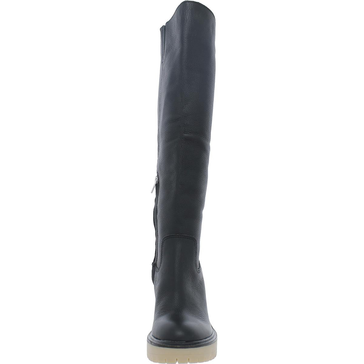 Womens Block Heel Tall Knee-High Boots