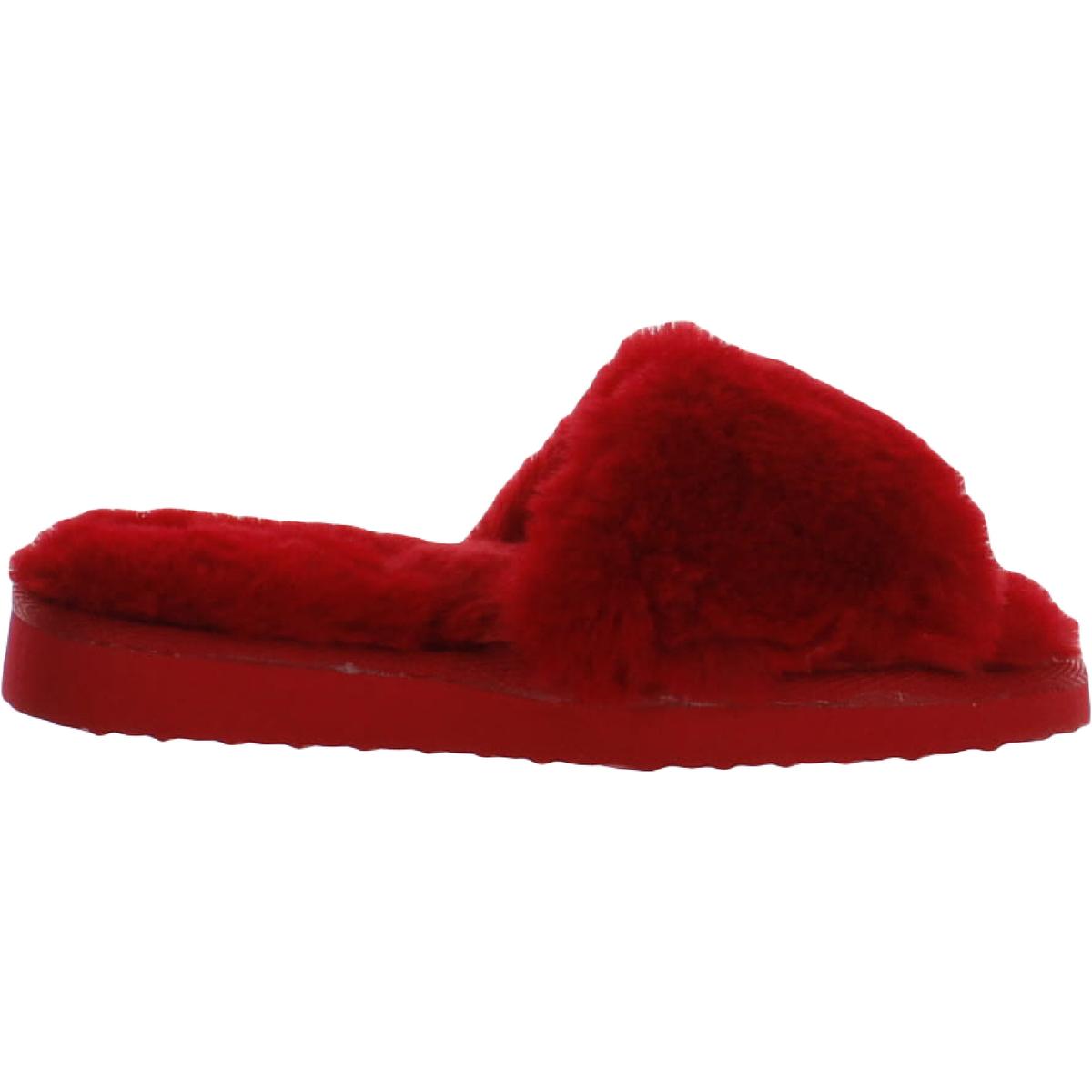 Dinnaa Womens Cozy Faux Fur Slide Slippers