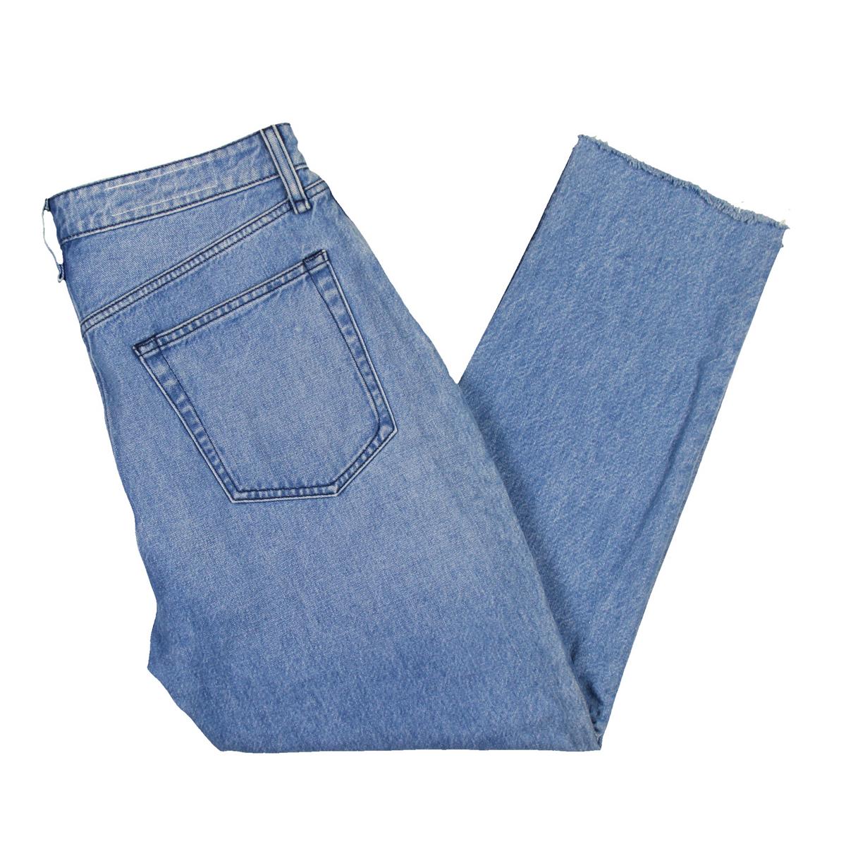 Womens Cotton High Rise Ankle Jeans