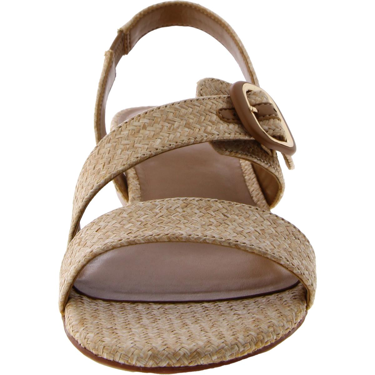 Meesha 2 Womens Woven Block Heel Slingback Sandals