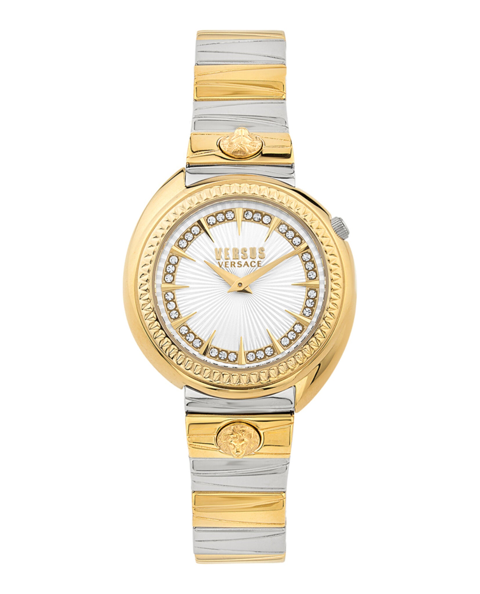 Versus Versace Womens Tortona Crystal Two Tone 38mm Bracelet Fashion Watch