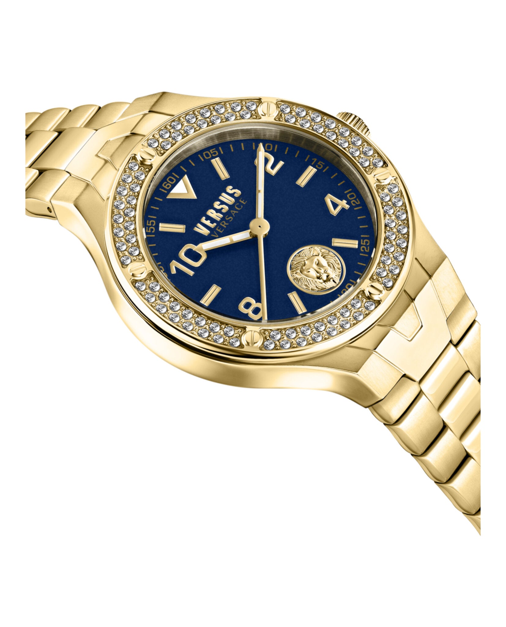 Versus Versace Womens Vittoria Crystal Gold 38mm Bracelet Fashion Watch