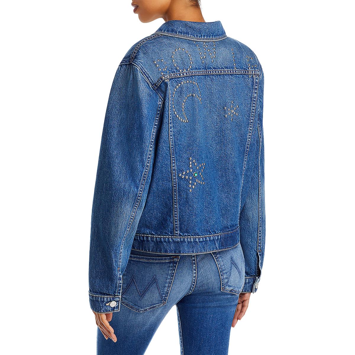 The Bruiser Womens Embellished Denim Denim Jacket