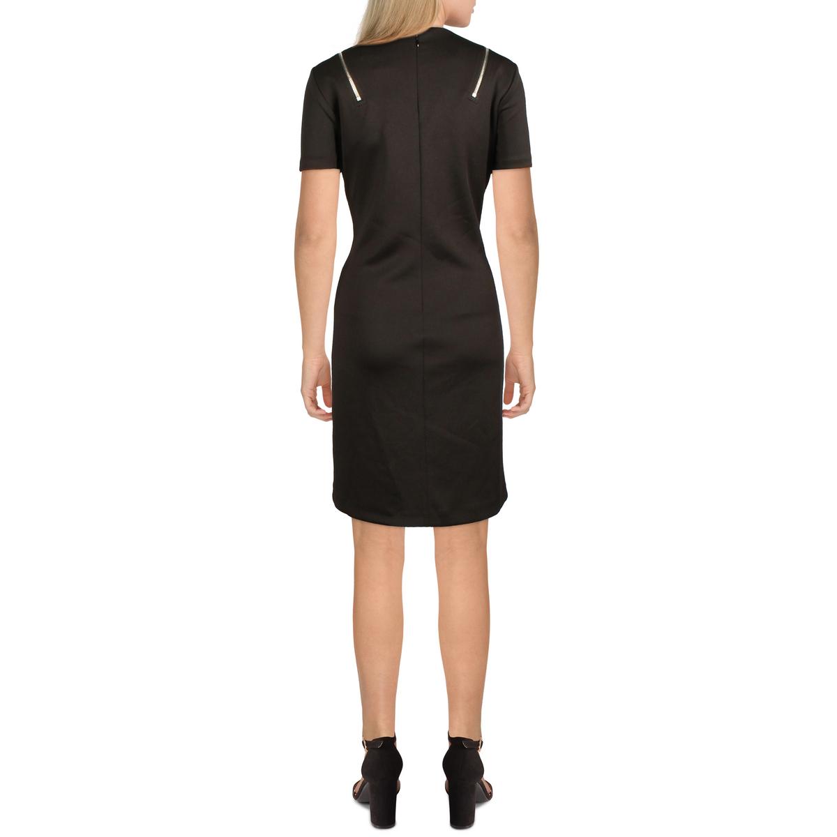 Womens Zipper Trim Mini Wear to Work Dress